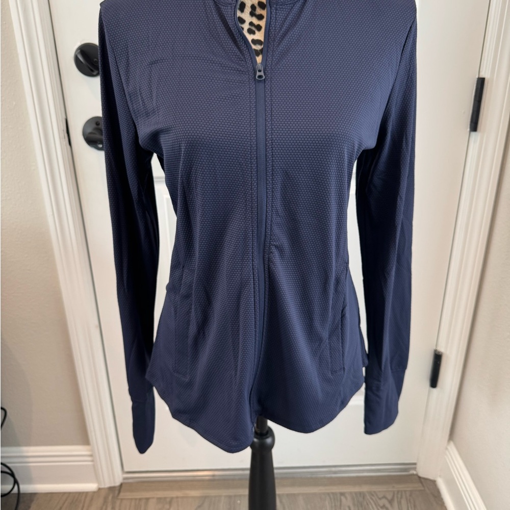 Tommy Bahama Navy Golf Full-Zip Women's Top Size Large